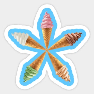 Ice Cream Flavor Flower Star Sticker